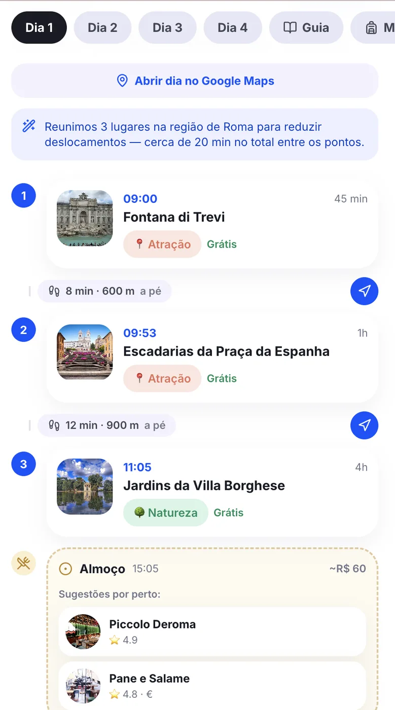 Roteiro dia a dia